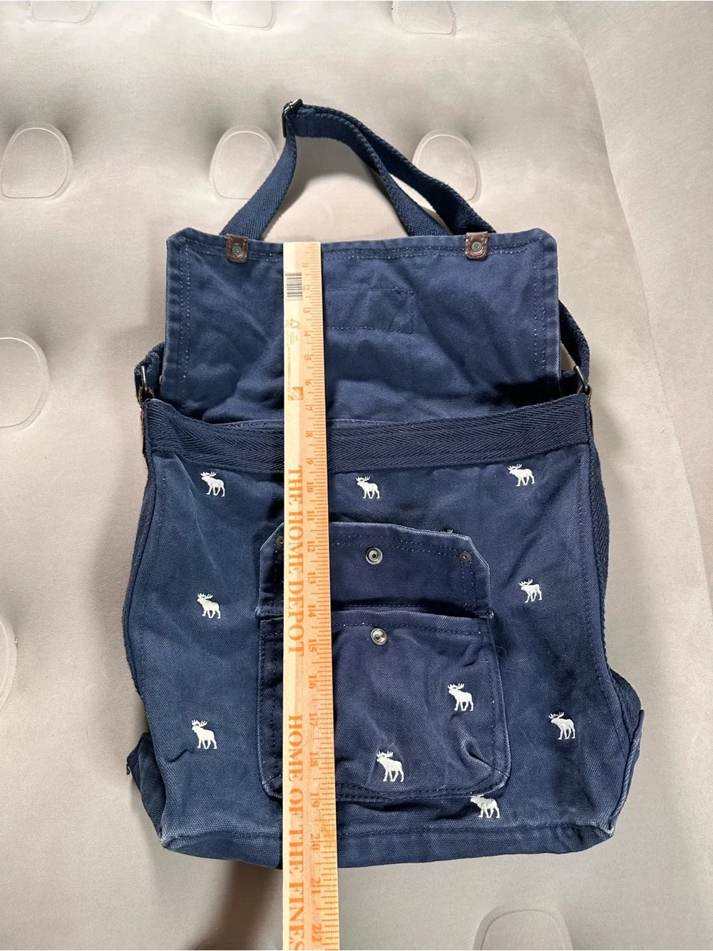 Abercrombie & Fitch Navy Blue Canvas Vintage Retro Messenger Sling Bag Y2K 2000s